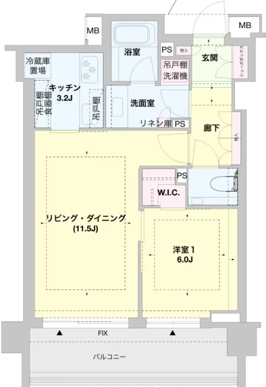 1LDKの間取り図